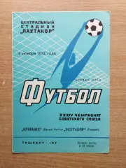 Пахтакор Ташкент - Кривбасс Кривой Рог 1972