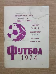 Химик Гродно - Машиностроитель Тула 1974