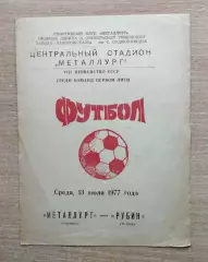 Металлург Запорожье - Рубин Казань 1977