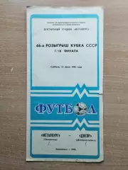 Металлург Запорожье - Днепр Днепропетровск 1986, кубок