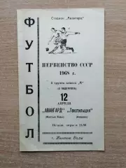 Авангард Жёлтые Воды - Текстильщик Иваново 1968