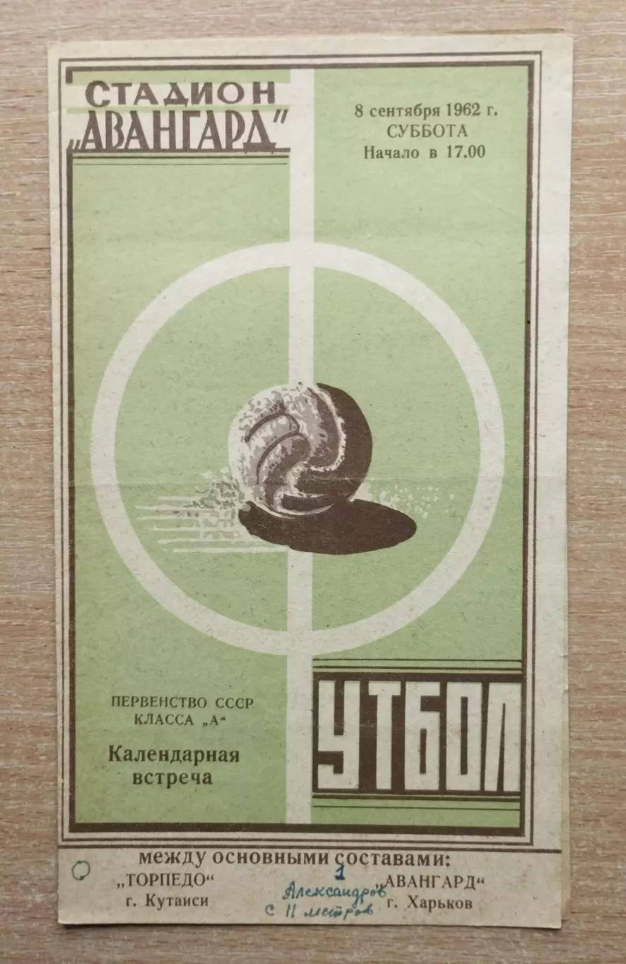 Авангард Харьков - Торпедо Кутаиси 1962