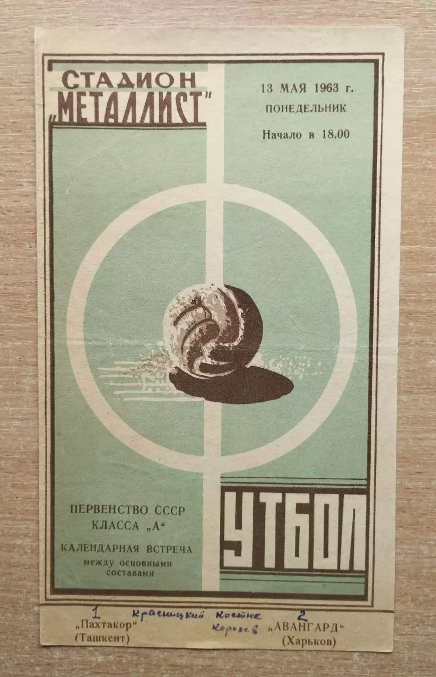 Авангард Харьков - Пахтакор Ташкент 1963
