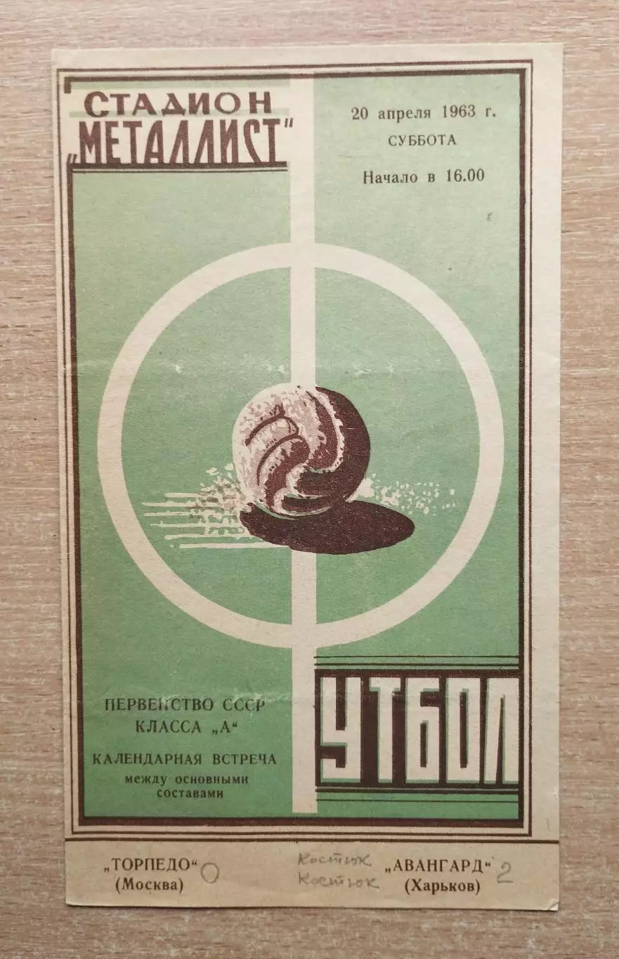 Авангард Харьков - Торпедо Москва 1963