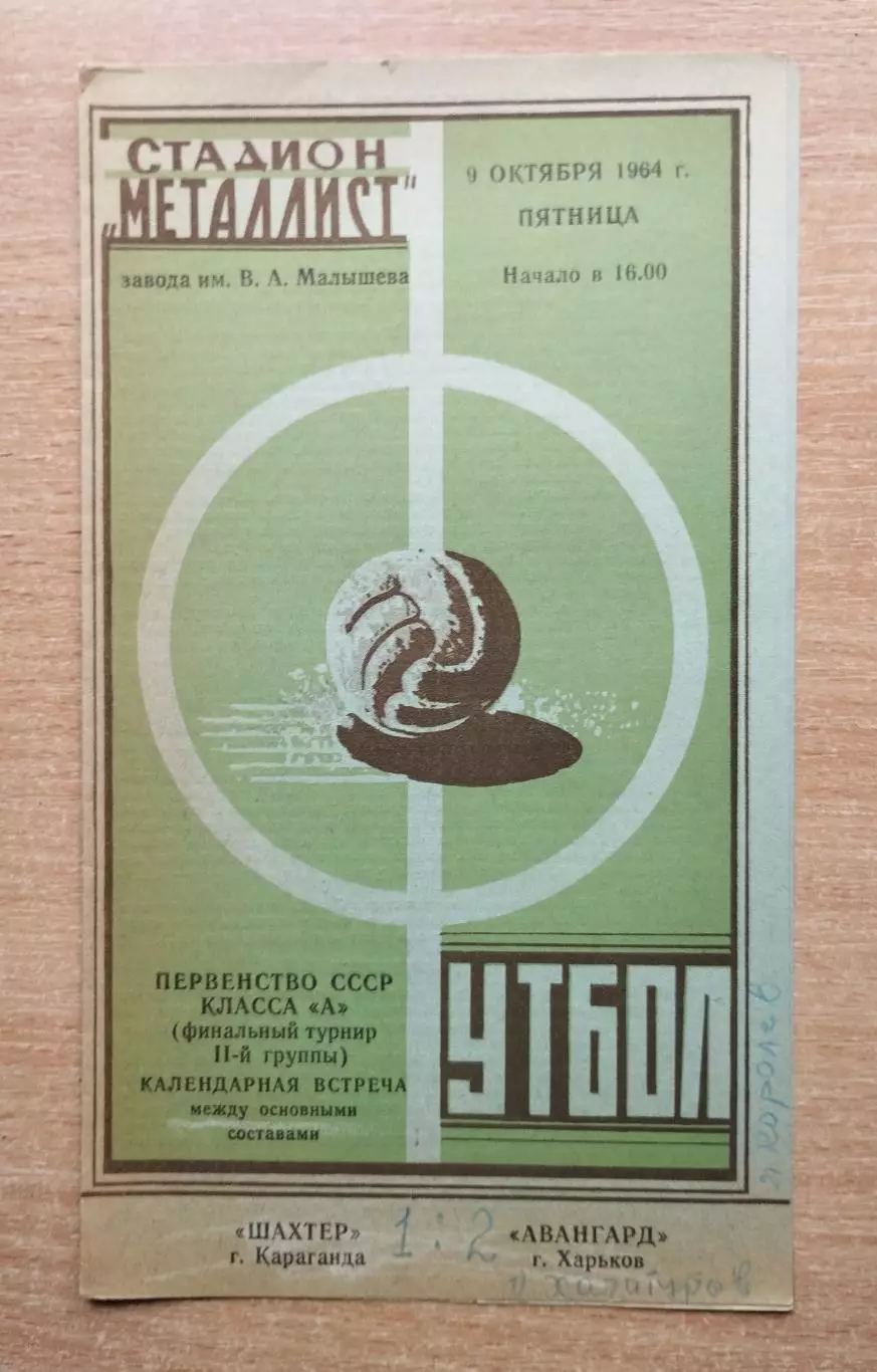 Авангард Харьков - Шахтёр Караганда 1964