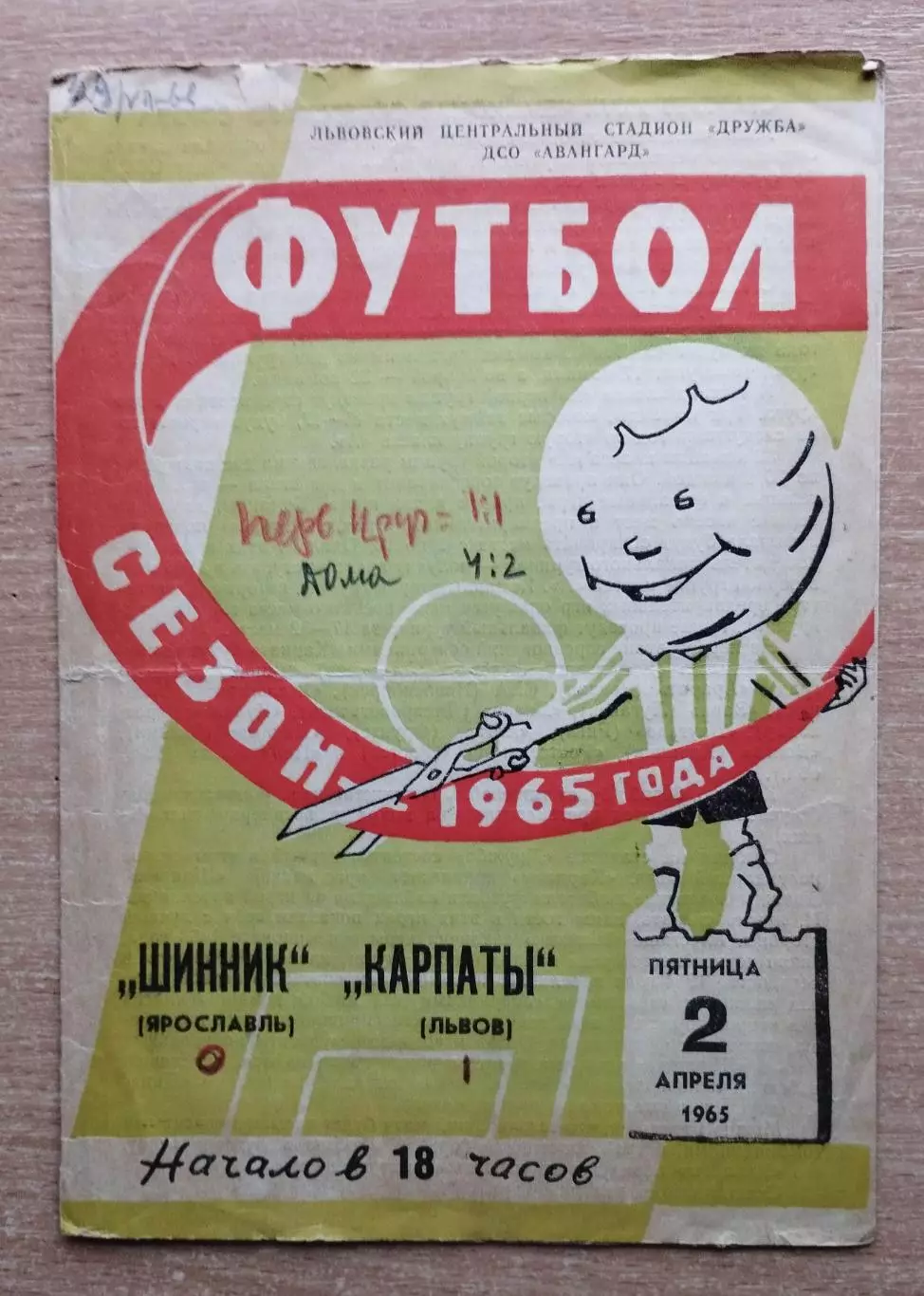 Карпаты Львов - Шинник Ярославль 1965
