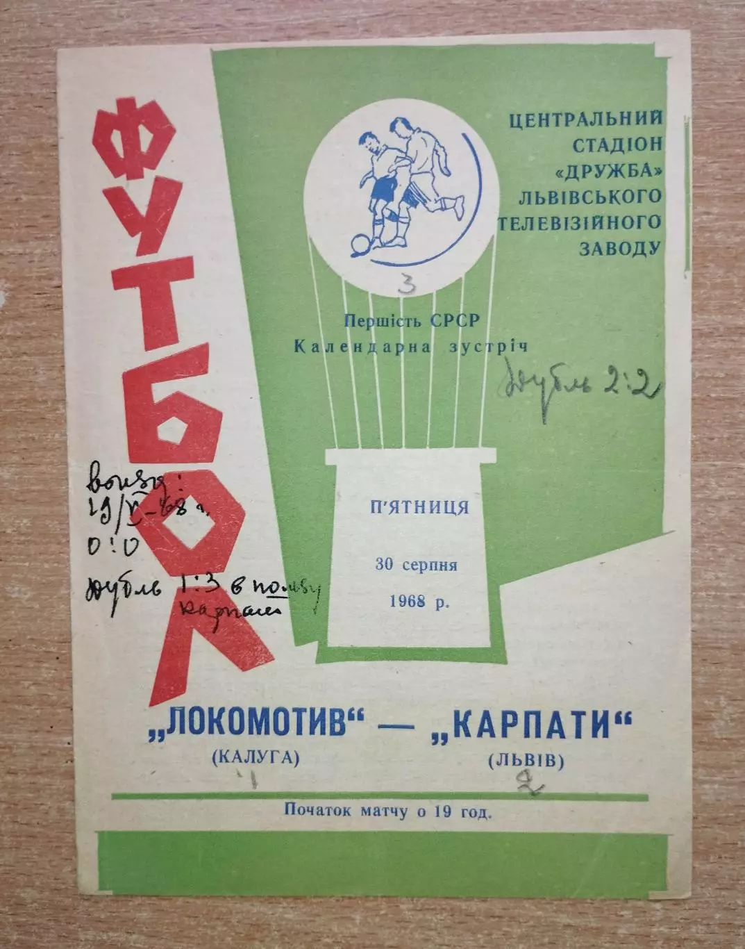 Карпаты Львов - Локомотив Калуга 1968
