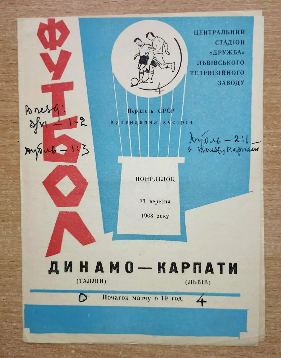 Карпаты Львов - Динамо Таллинн 1968