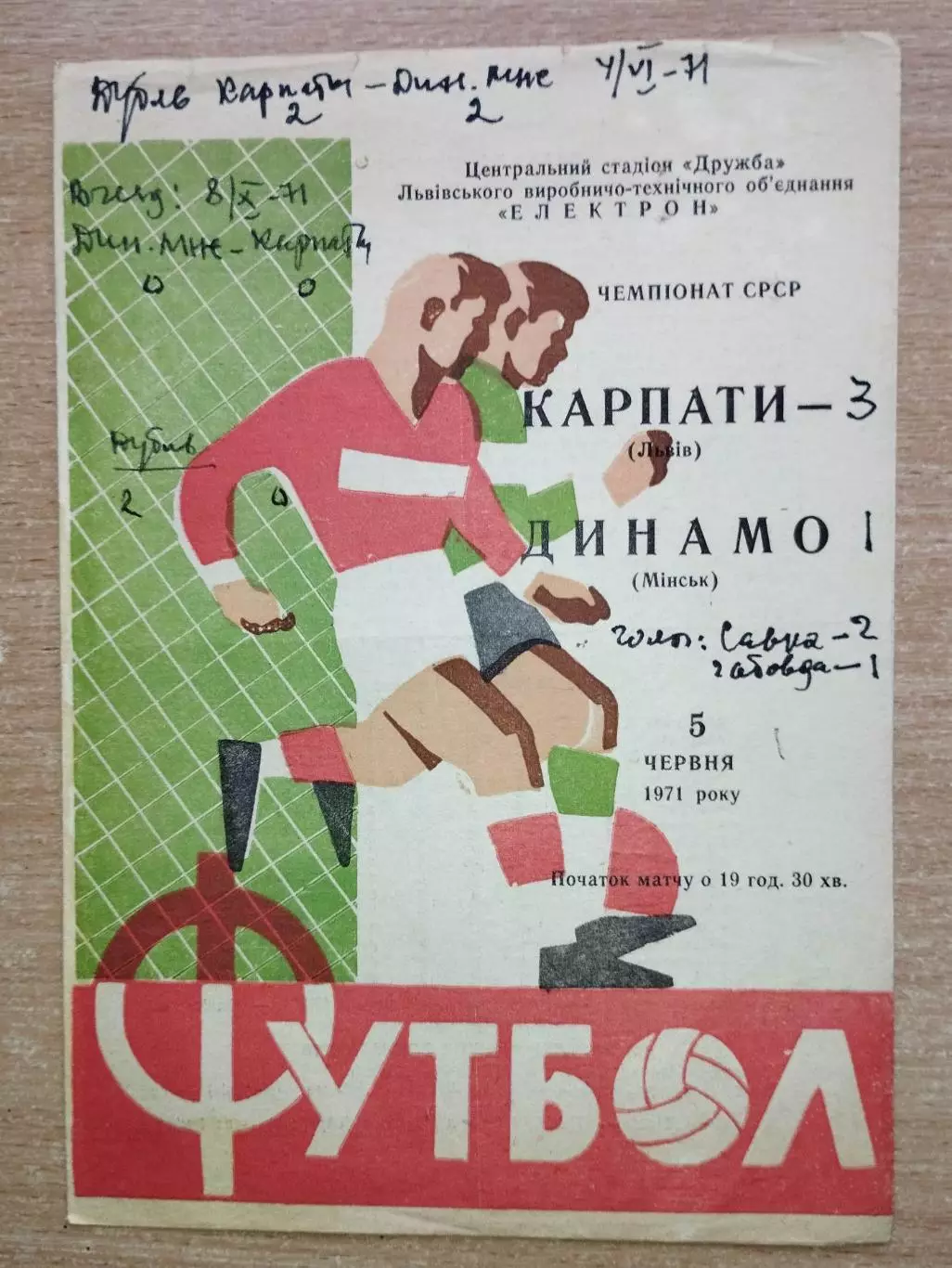 Карпаты Львов - Динамо Минск 1971
