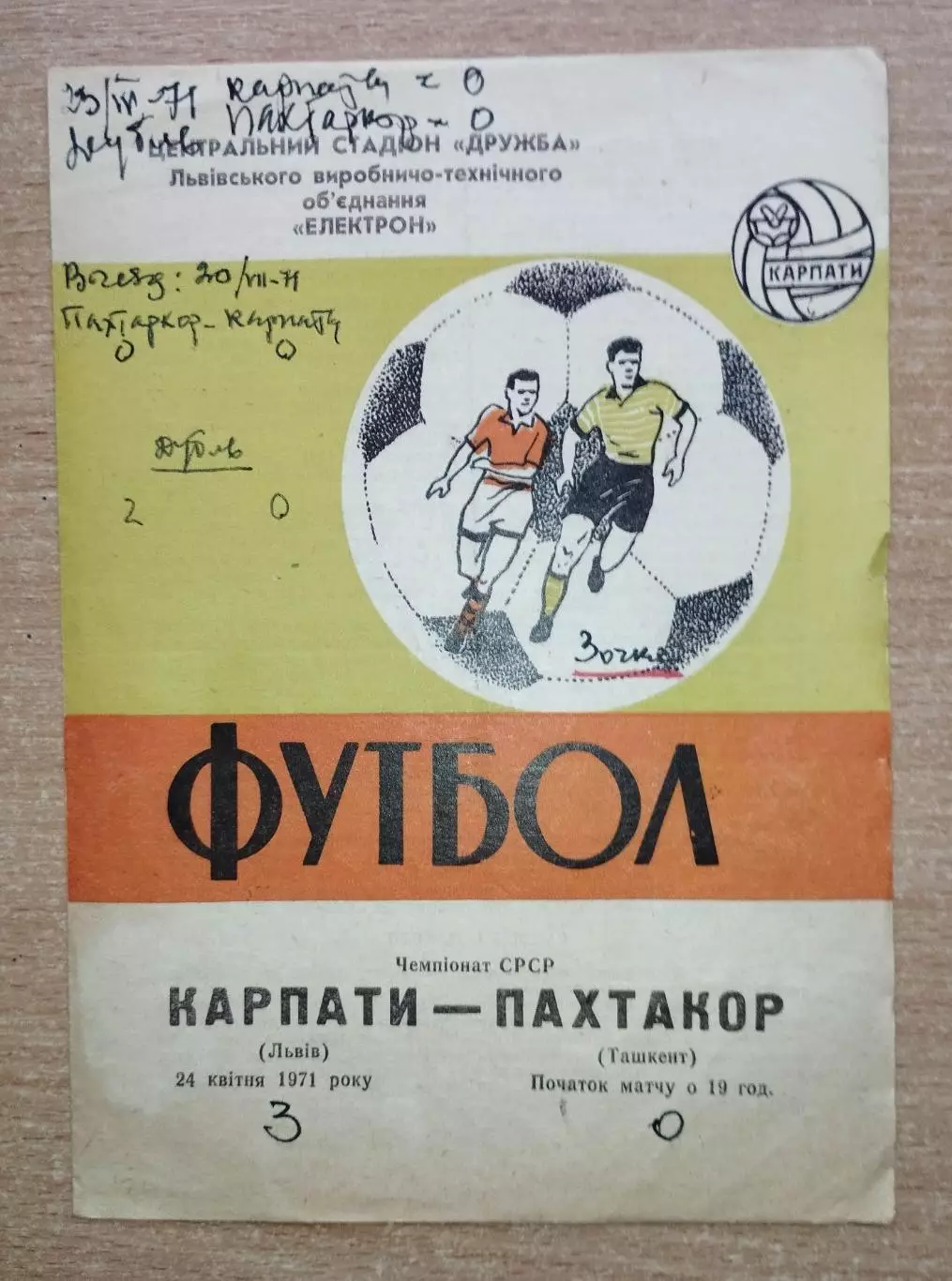 Карпаты Львов - Пахтакор Ташкент 1971