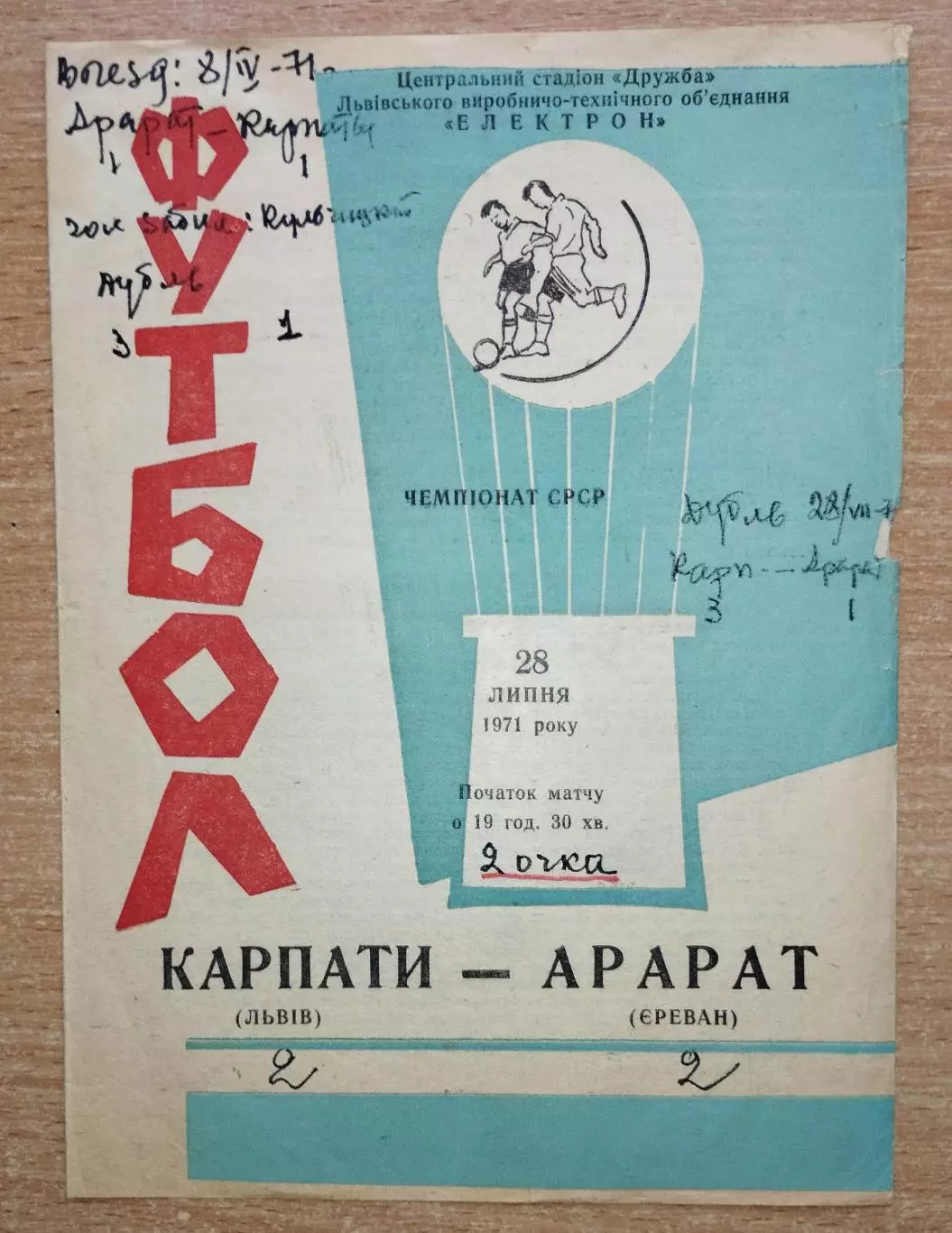 Карпаты Львов - Арарат Ереван 1971