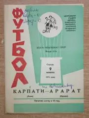 Карпаты Львов - Арарат Ереван 1974, зелёная обложка