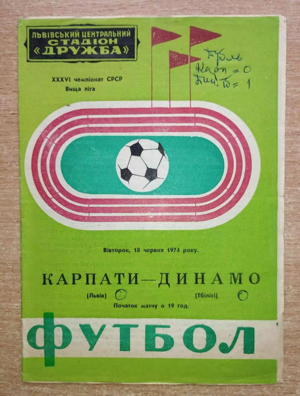 Карпаты Львов - Динамо Тбилиси 1974