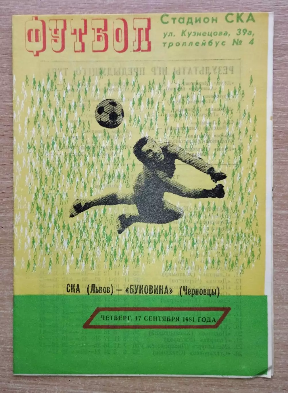 СКА Львов - Буковина Черновцы 1981