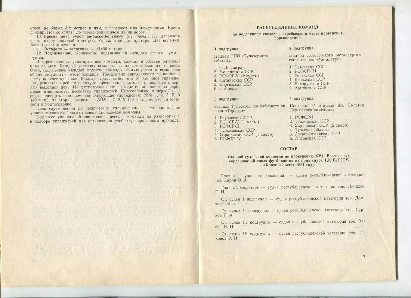 Турнир Кожаный мяч, Тула-1981, участники на втором фото 1
