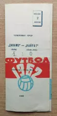 Динамо Киев - Кайрат Алма-Ата 1962, бело-красный цвет обложки