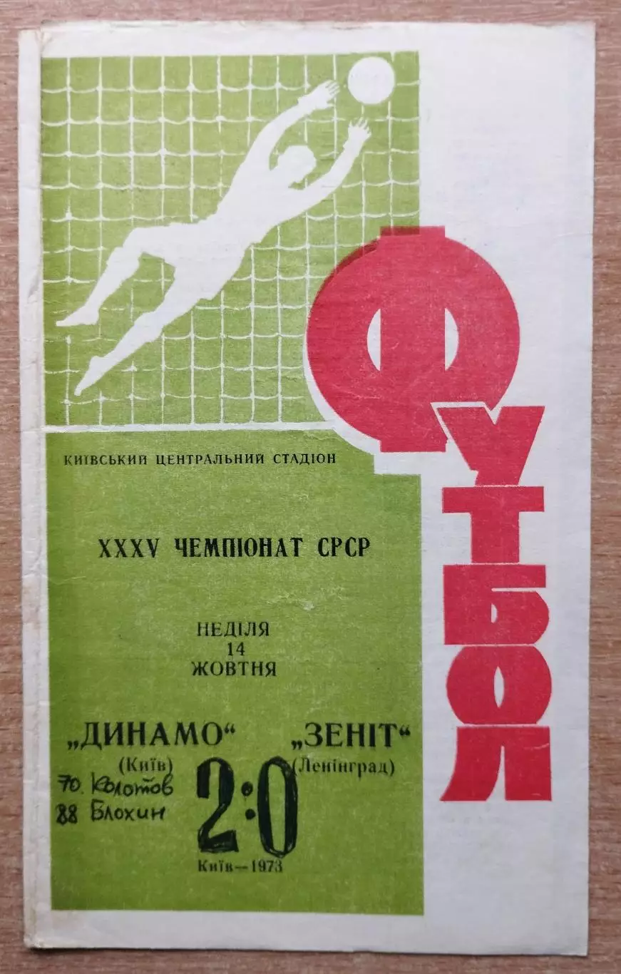 Динамо Киев - Зенит Ленинград 1973