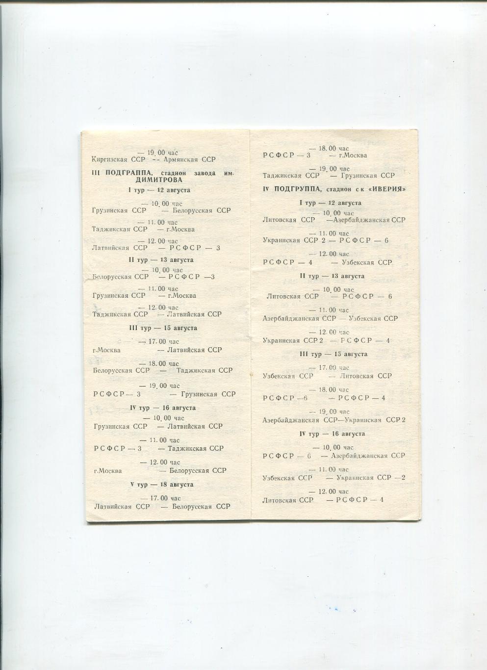 Турнир Кожаный мяч-1982.Город Тбилиси.Сб.Ленинграда,сб.Москвы и другие. 2