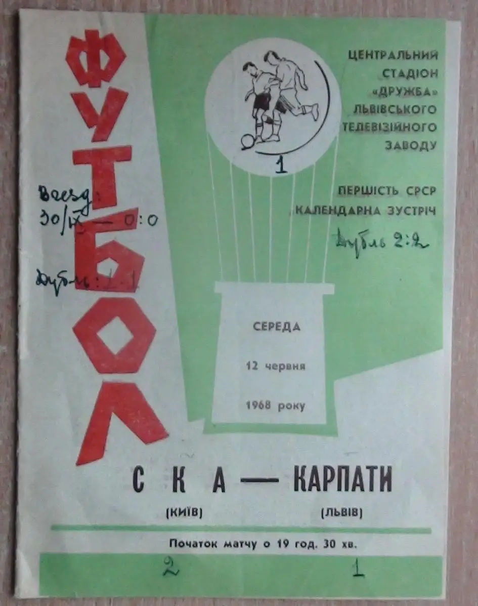 Карпаты Львов - СКА Киев 1968