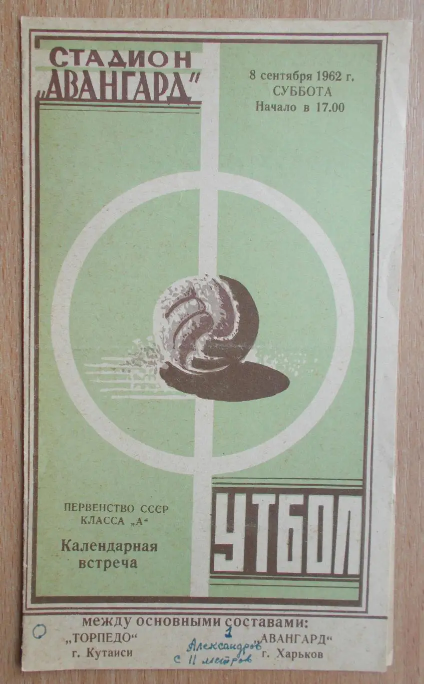 Авангард Харьков - Торпедо Кутаиси 1962