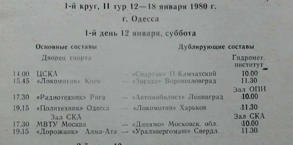 Волейбол. Чемпионат СССР, Одесса, 12-18.01.80, участники на втором фото 1