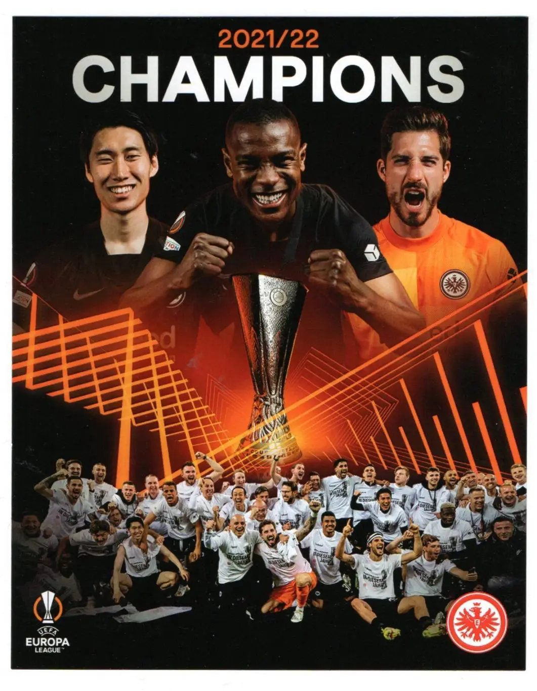 Открытка Айнтрахт Франкфут, Германия - победитель Лиги Европы 2002