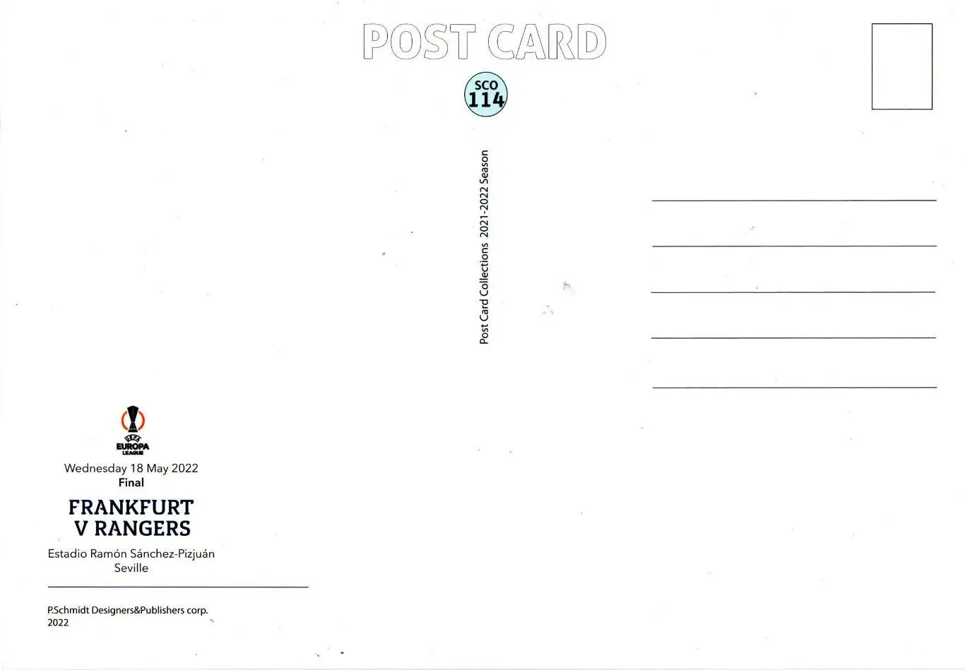 Открытка Айнтрахт Франкфут, Германия - победитель Лиги Европы 2002 1