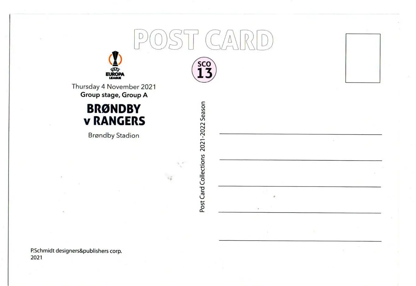 Открытка Глазго Рейнджерс, Шотландия, финал Лиги Европы 2002, вид 3 1