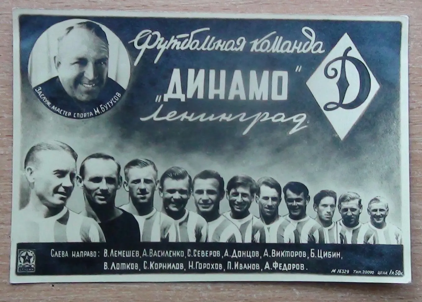 Фотоколлаж Динамо Ленинград 1947