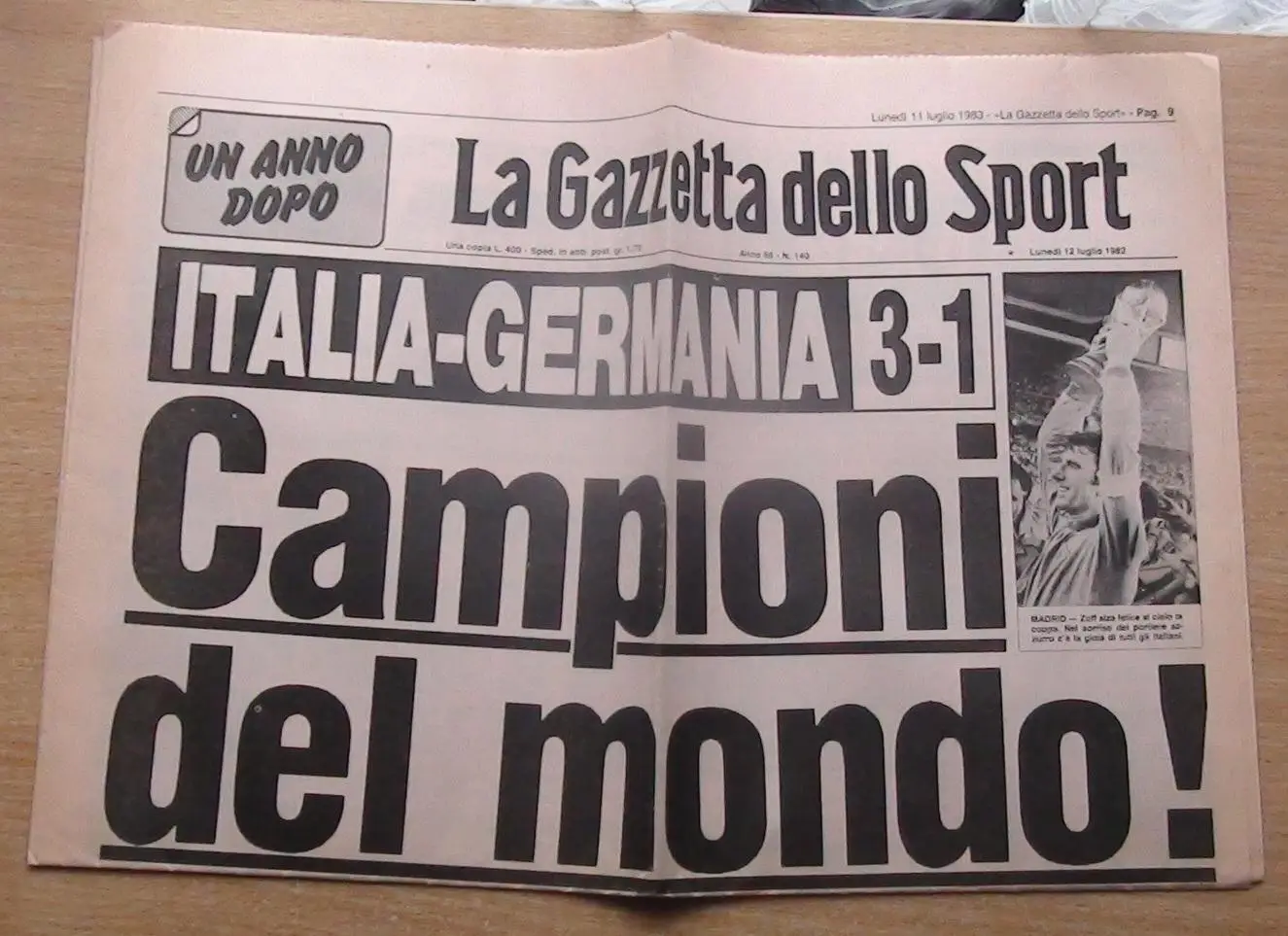 La Gazzetta dello Sport (Италия) к после финала Чемпионата мира 1982
