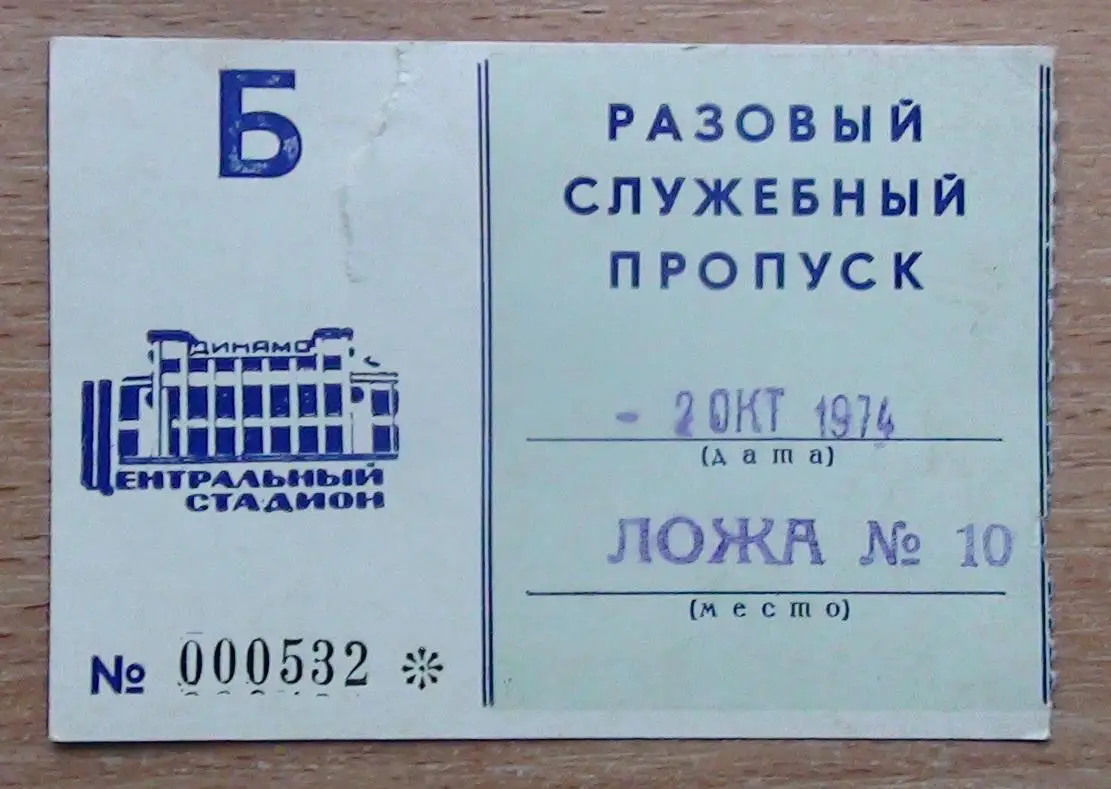 Динамо Москва - Эстер, Швеция 1974, пропуск