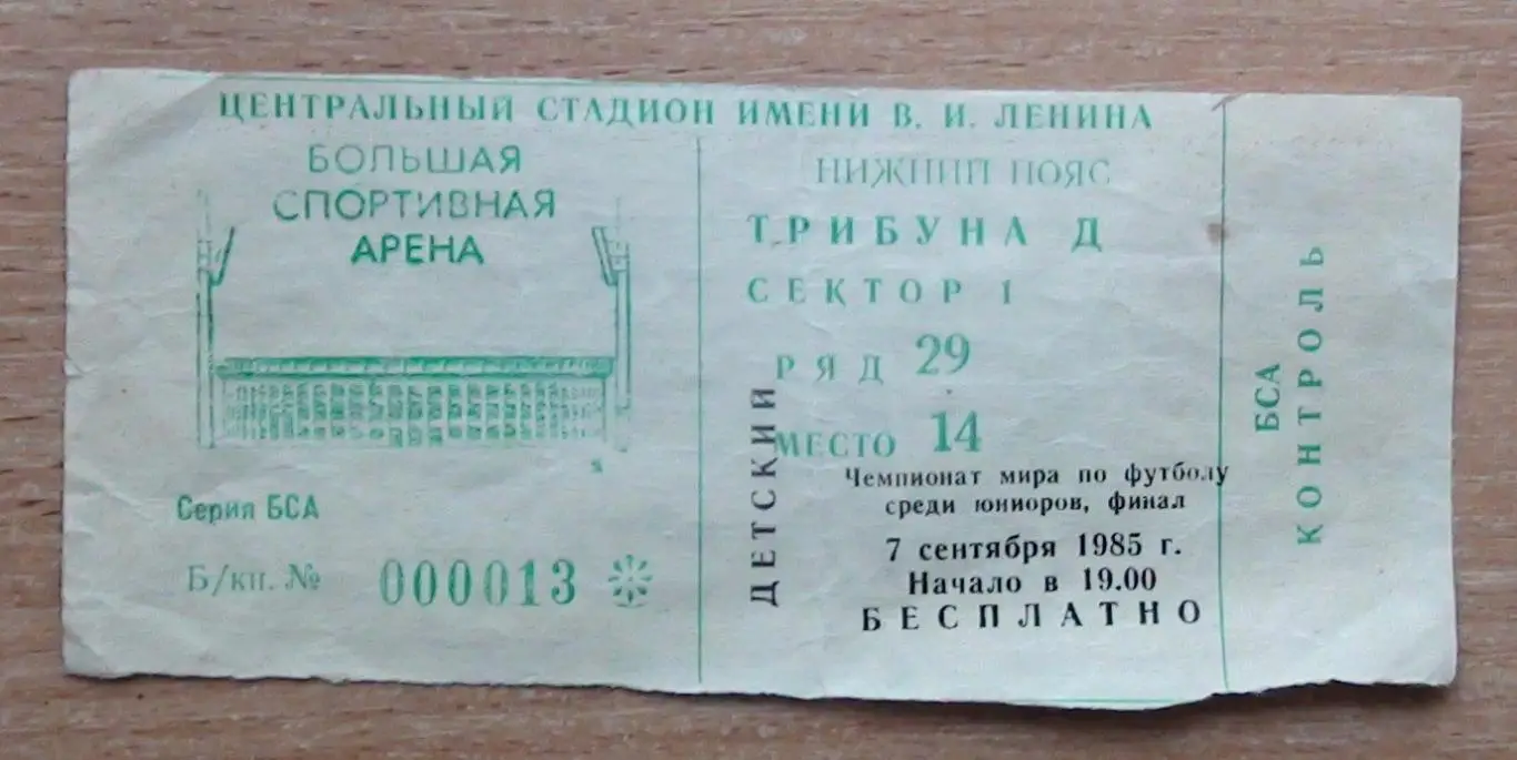 Чемпионат мира среди юниоров 1985, финал, вид 1