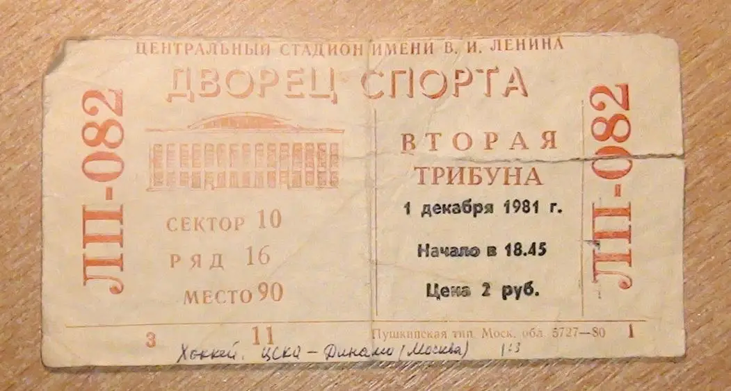 ХОККЕЙ. ЦСКА Москва - Динамо Москва 1.12.1981