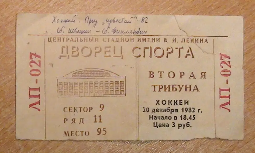 ХОККЕЙ. Швеция - Финляндия 20.12.1982, приз Известий