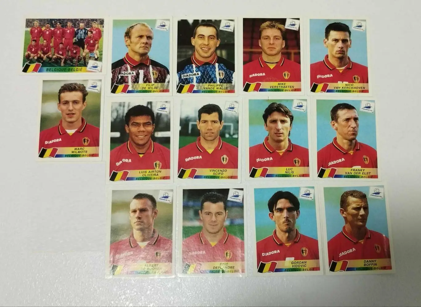 Панини. Чемпионат мира 1998, Франция. Сборная Бельгии