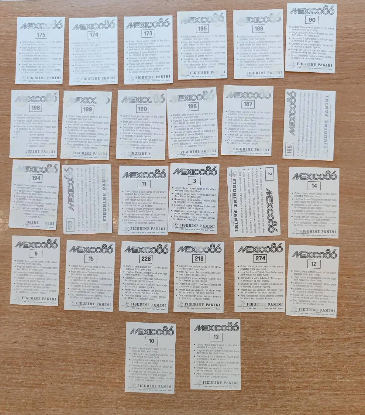 Панини. Чемпионат мира 1986, Мексика. Разные 1
