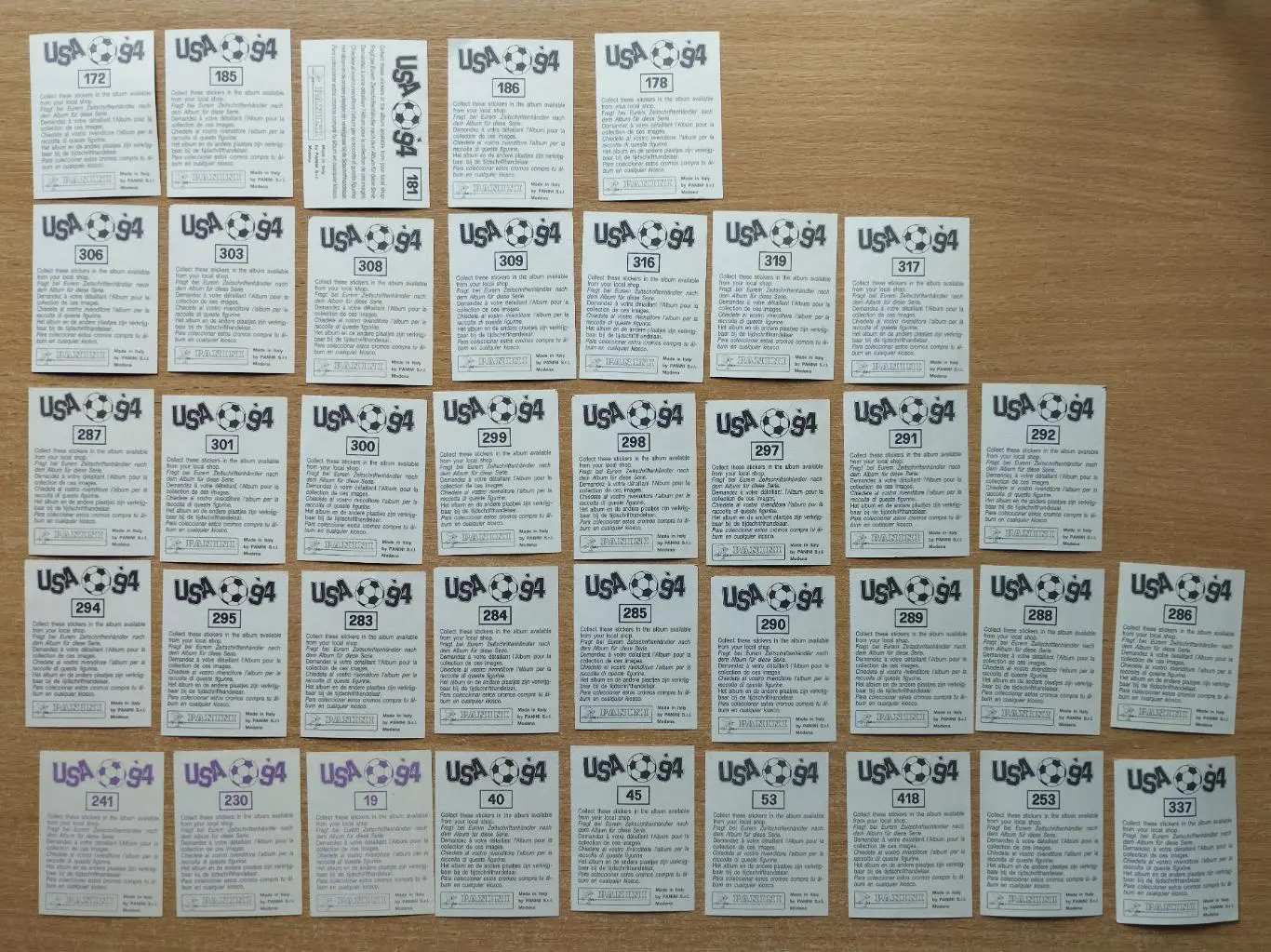 Панини. Чемпионат мира 1994, США. Разные 1