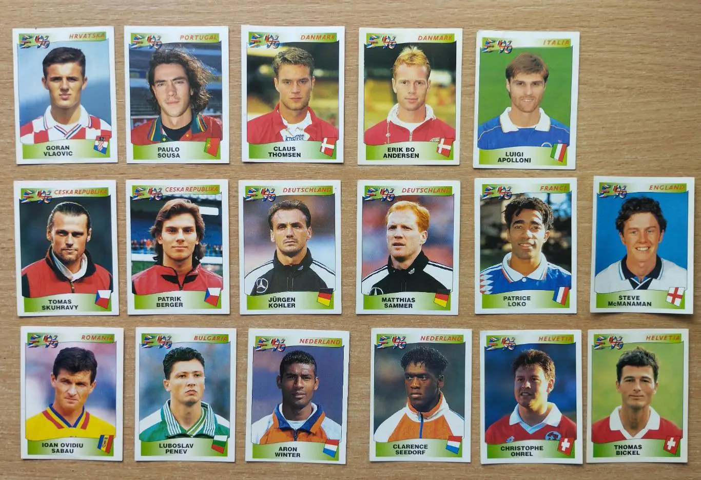 Панини. Чемпионат Европы 1996, Англия. Разные