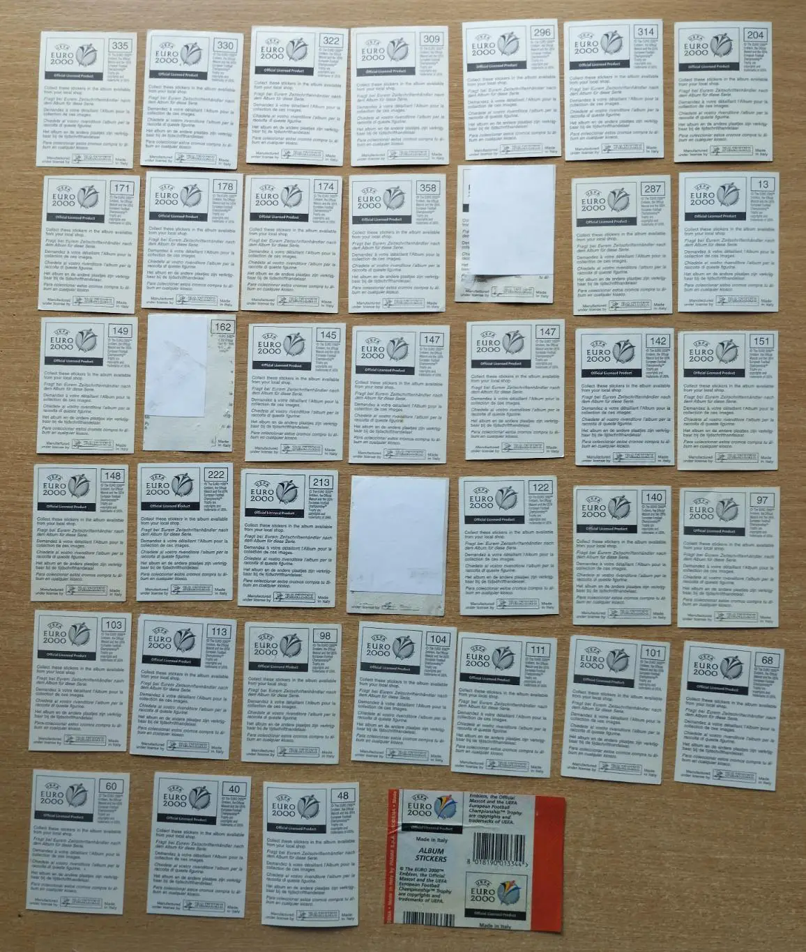 Панини. Чемпионат Европы 2000, Бельгия/Нидерланды. Разные 1