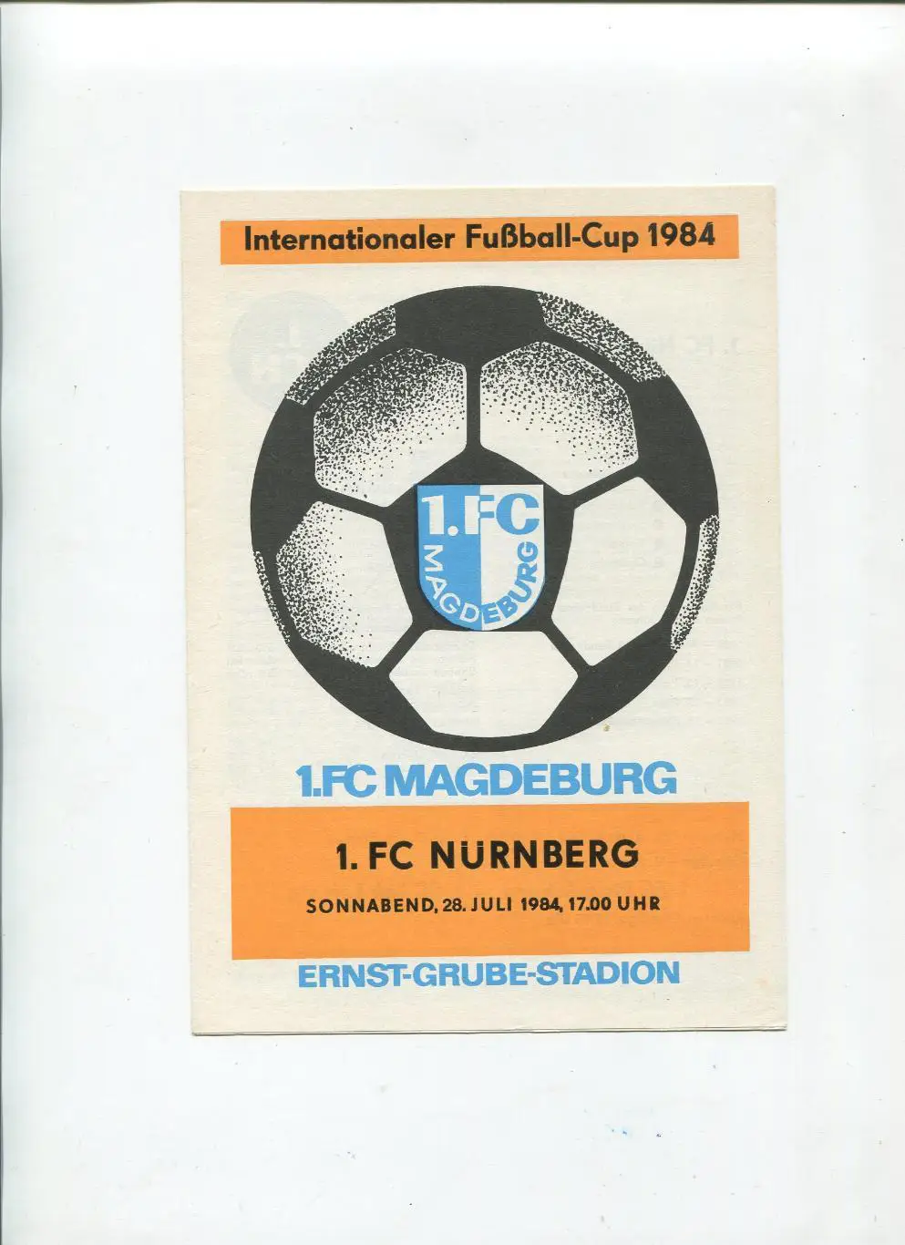Магдебург, ГДР - Нюрнберг, ФРГ 1984
