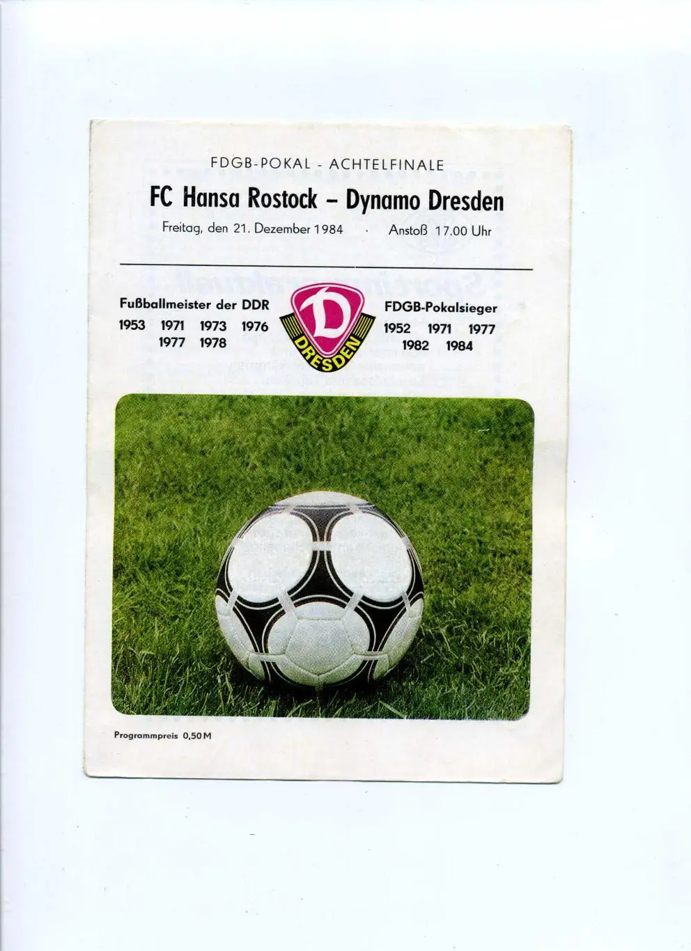 Чемпионат ГДР 1984 Динамо Дрезден