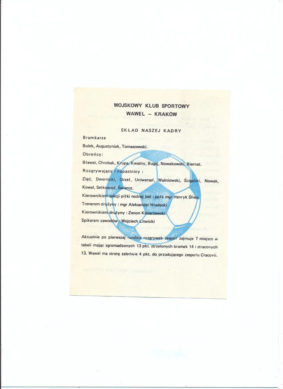 Вавел Краков, Польша, календарь игр