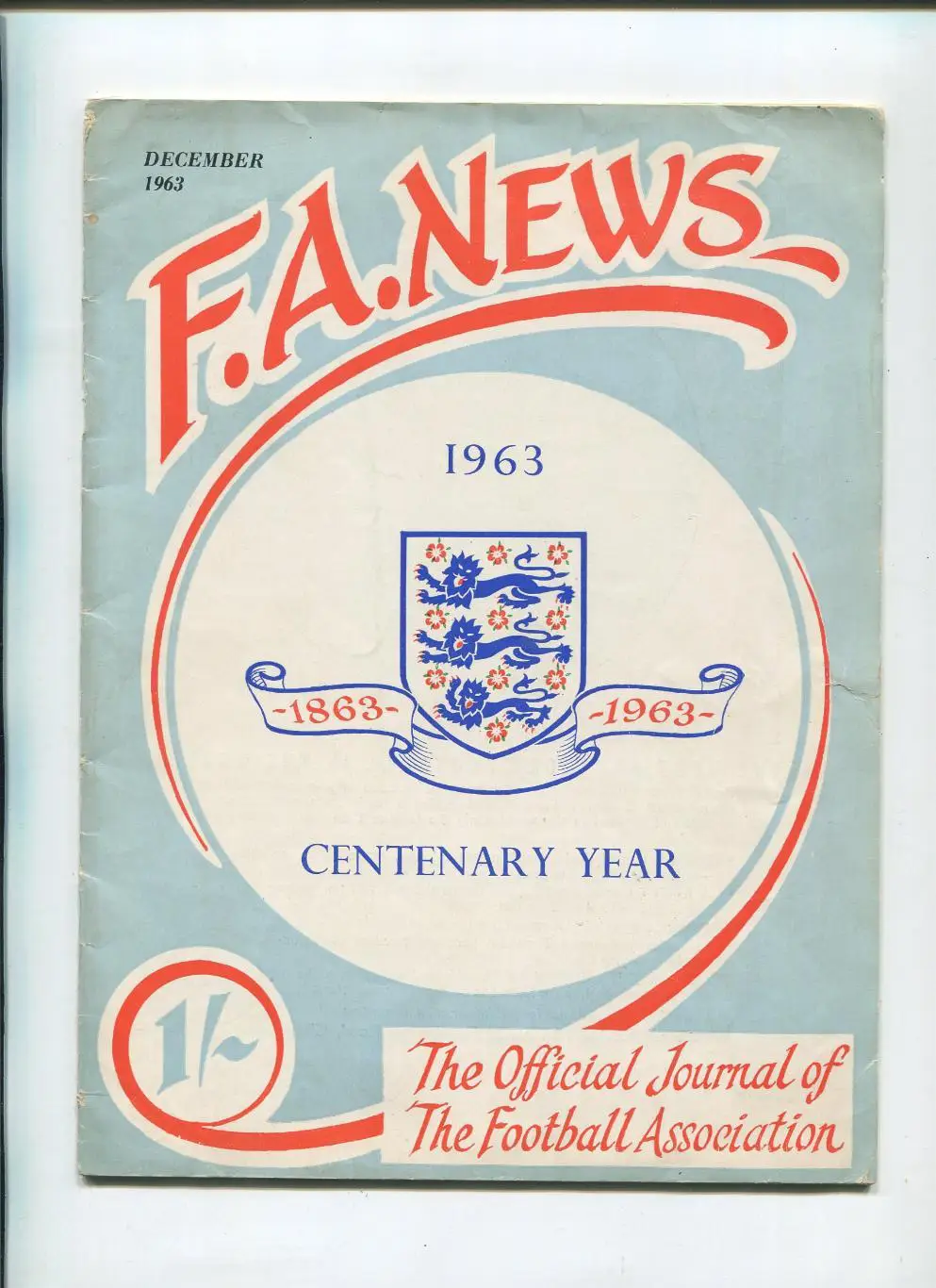 Официальный журнал Английской Ассоциации Футбола, 100 лет футбола 1963 год