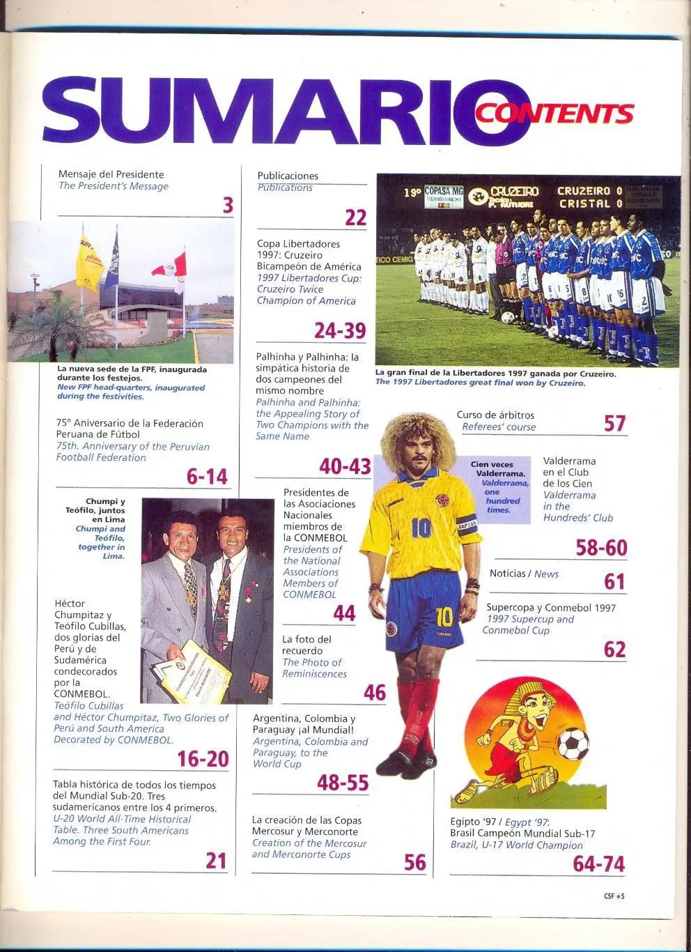 Официальный журнал Южноамерикаской федерации футбола 1998 2