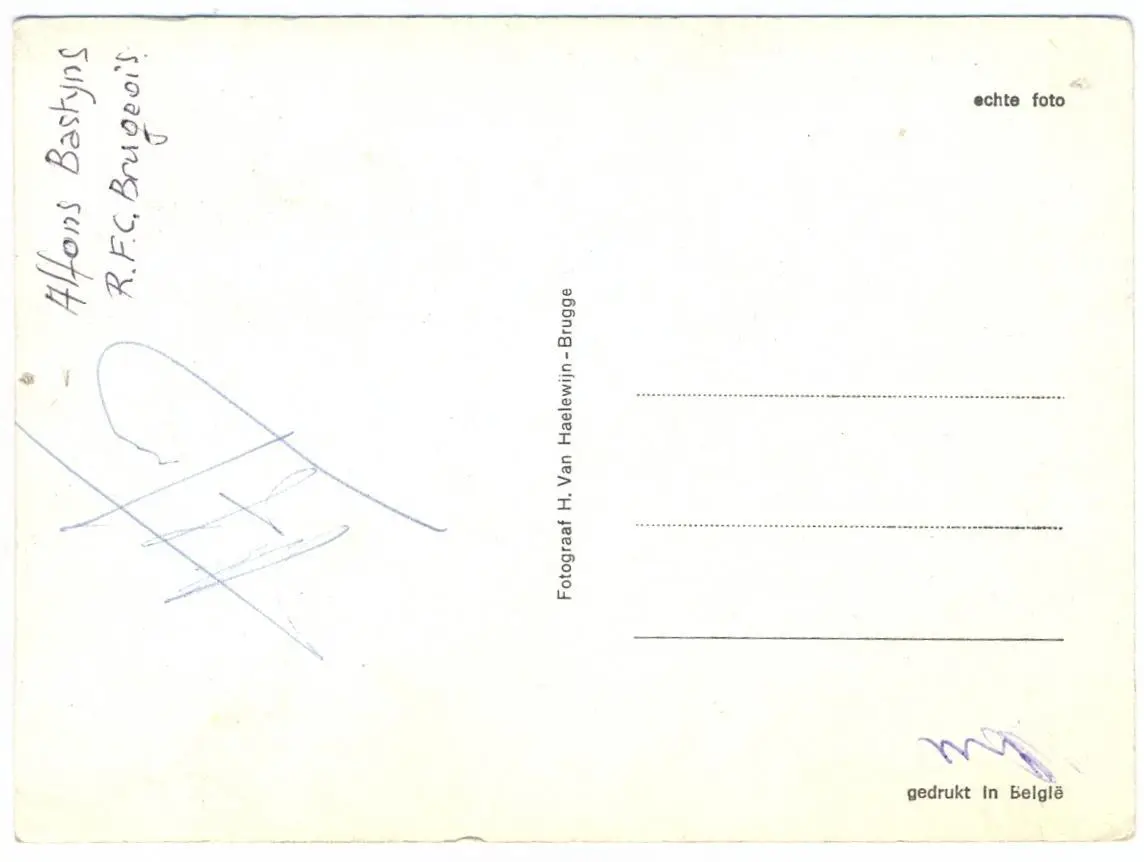 Открытка. Брюгге Бельгия, с автографом 1