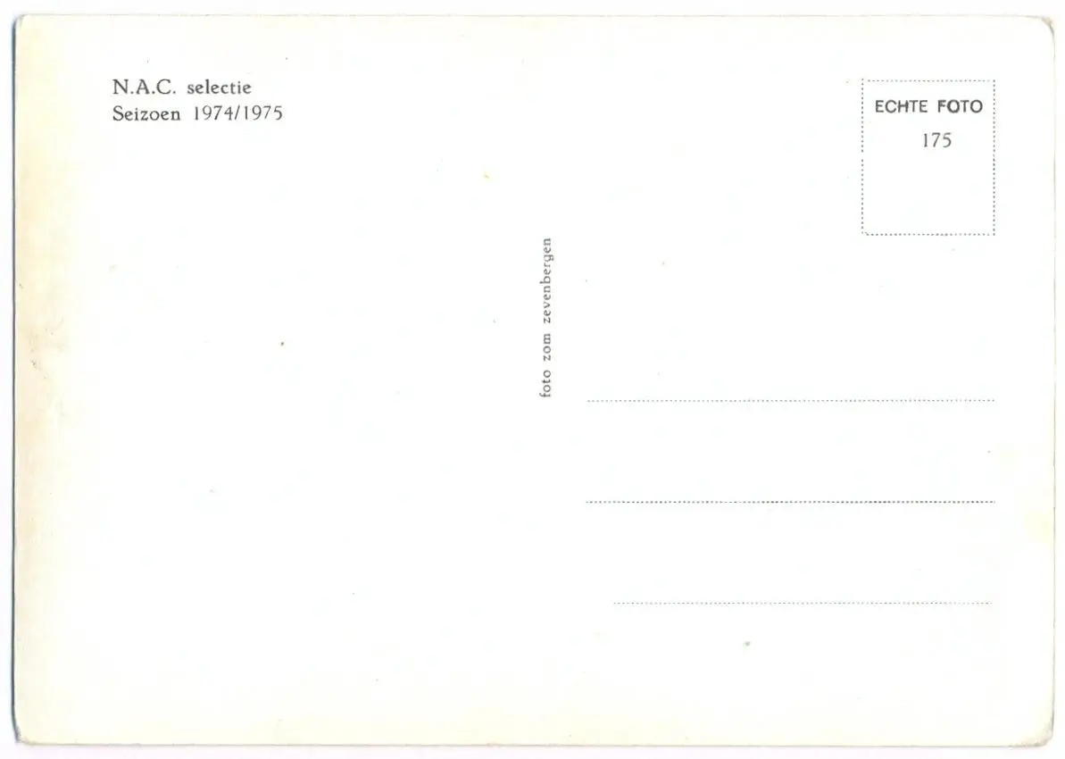 Открытка. НЕК Бреда, Нидерланды 1974-75 1