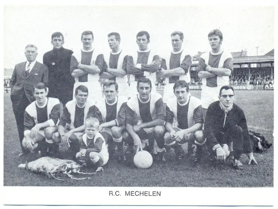 Открытка ФК Мехелен Бельгия 1970-е гг.