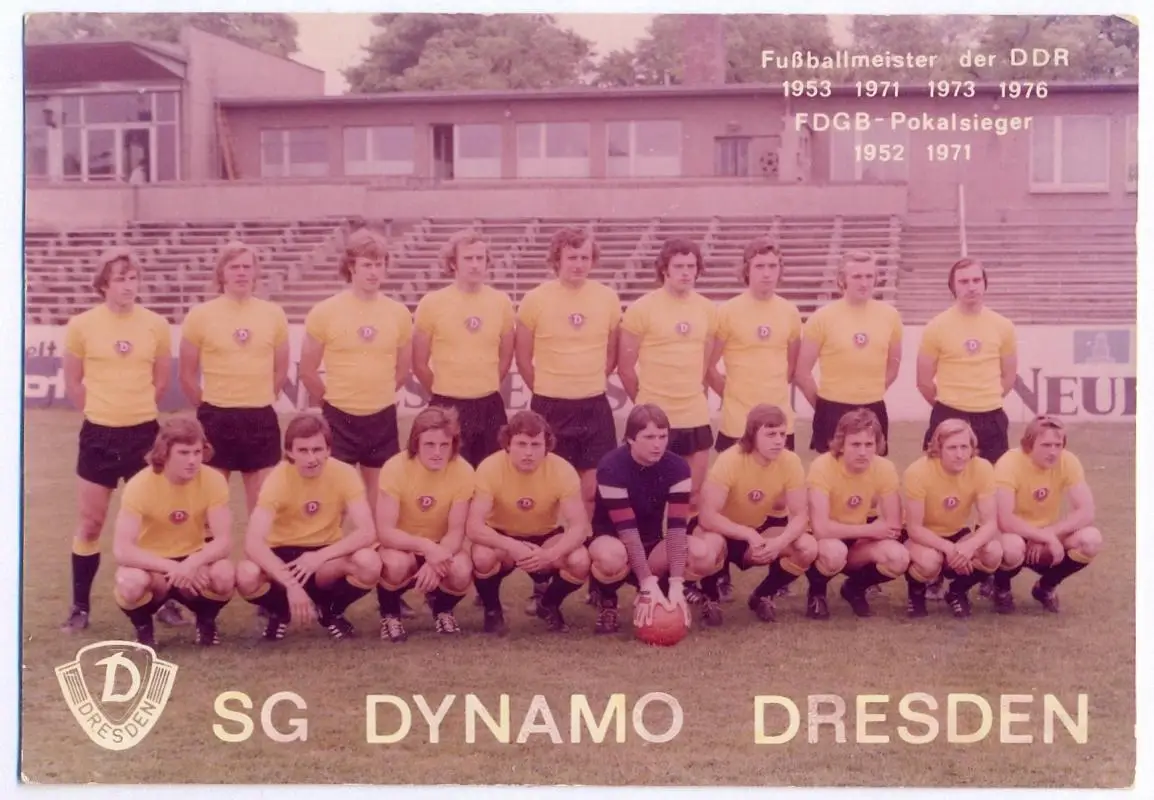 Открытка. Динамо Дрезден, ГДР, 1976