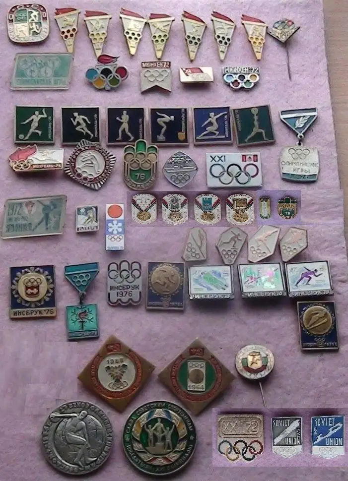 Олимпиада. Подборка знаков Олимпийских игр разных лет, цена за лот