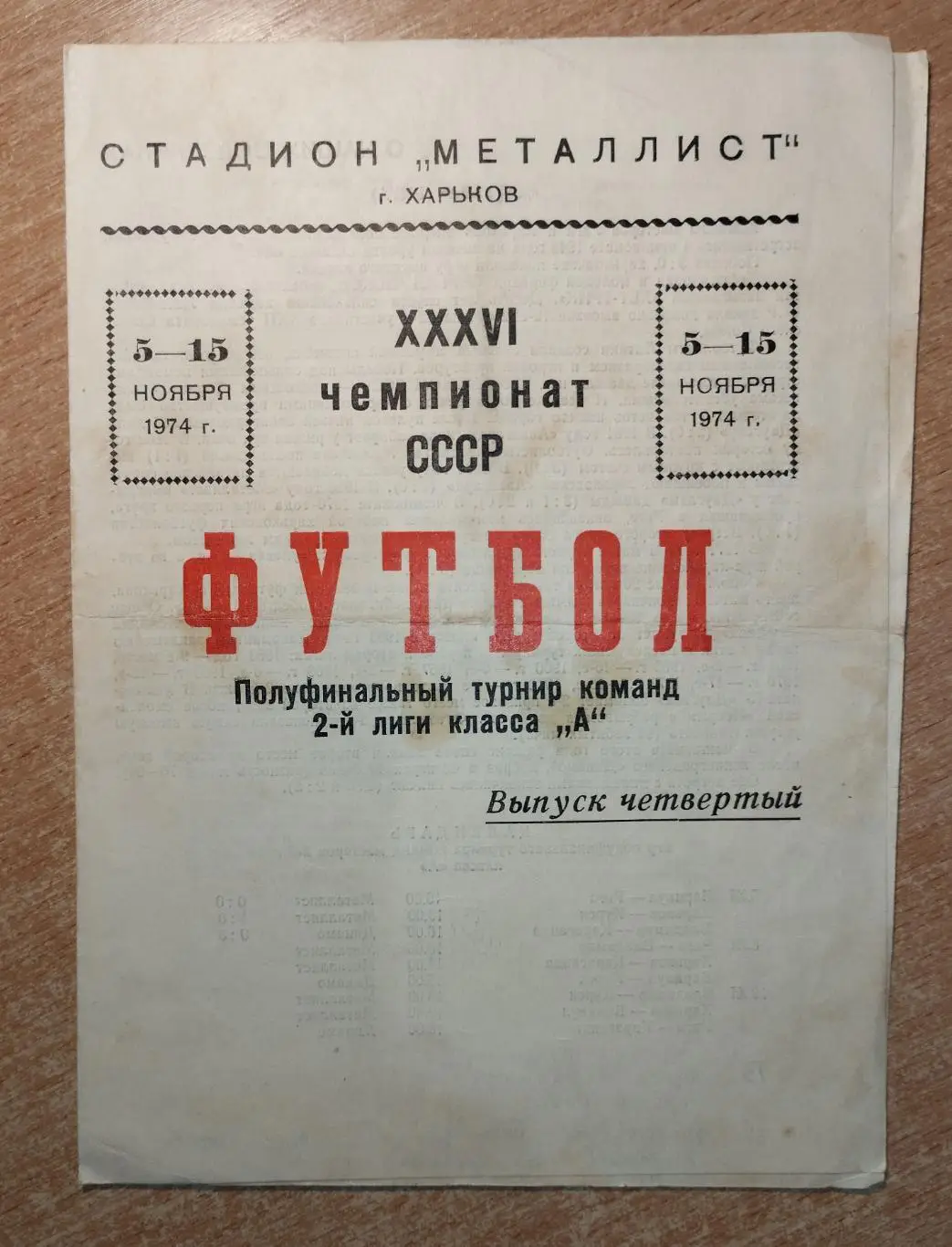 Харьков, полуфинал 2-й лиги СССР, день четвёртый